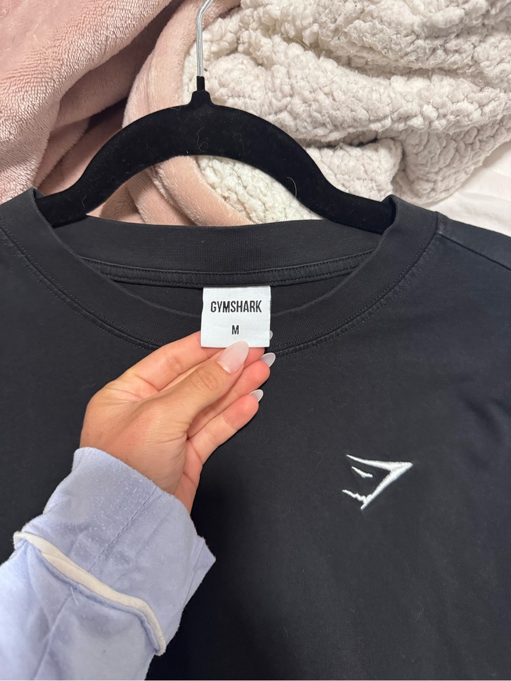 Gymshark Black Crewneck Sweatshirt with White Logo